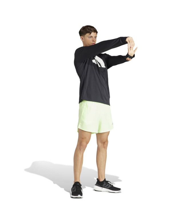 Camiseta by Running adidas Run It Ls Homem Black