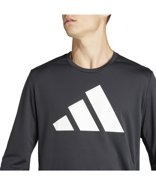 Camiseta by Running adidas Run It Ls Homem Black