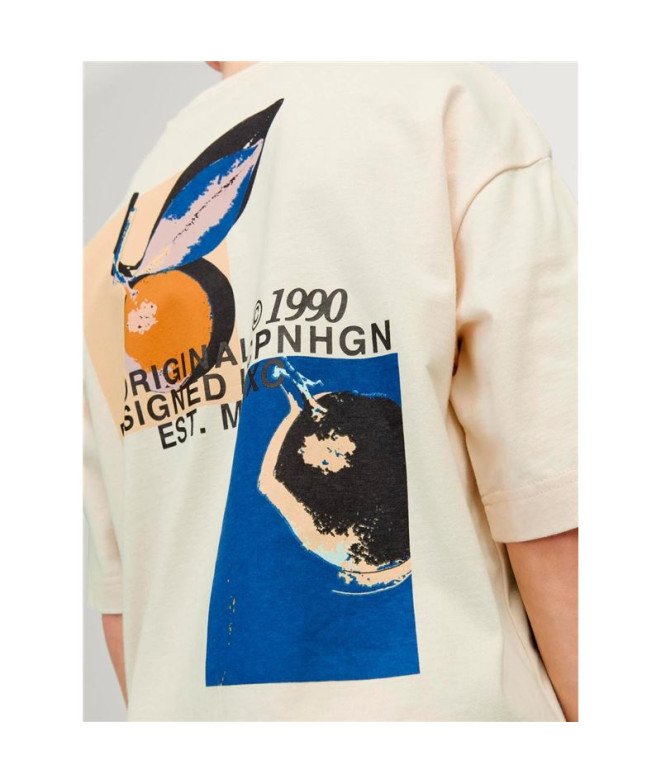 Camiseta Infantil Jack And Jones Tampa Back Bege