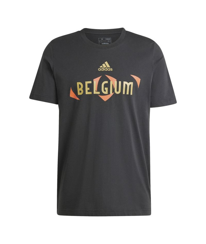 Camiseta de Futebol adidas UEFA EURO24 Bélgica Homem Preto