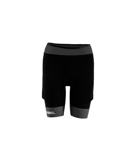 Calça de Trail Lurbel Samba Shorts Mulher Preto/Cinza