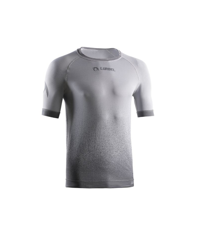 Camiseta de Running Lurbel Samba Short Sleeves Hombre Gris Hielo/Negro