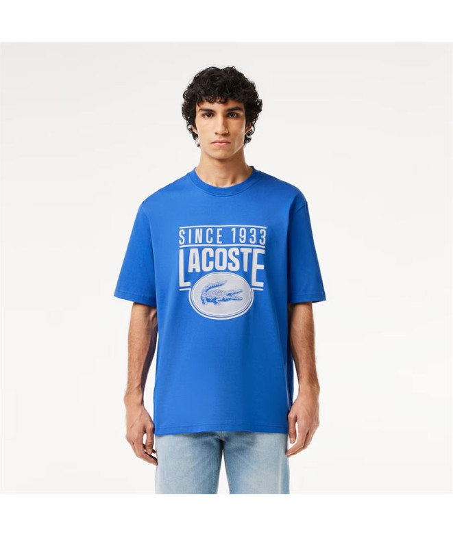 Camiseta Lacoste Cols Roules Homem Azul