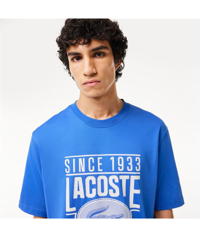 T-shirt Lacoste Cols Roules Homme Bleu
