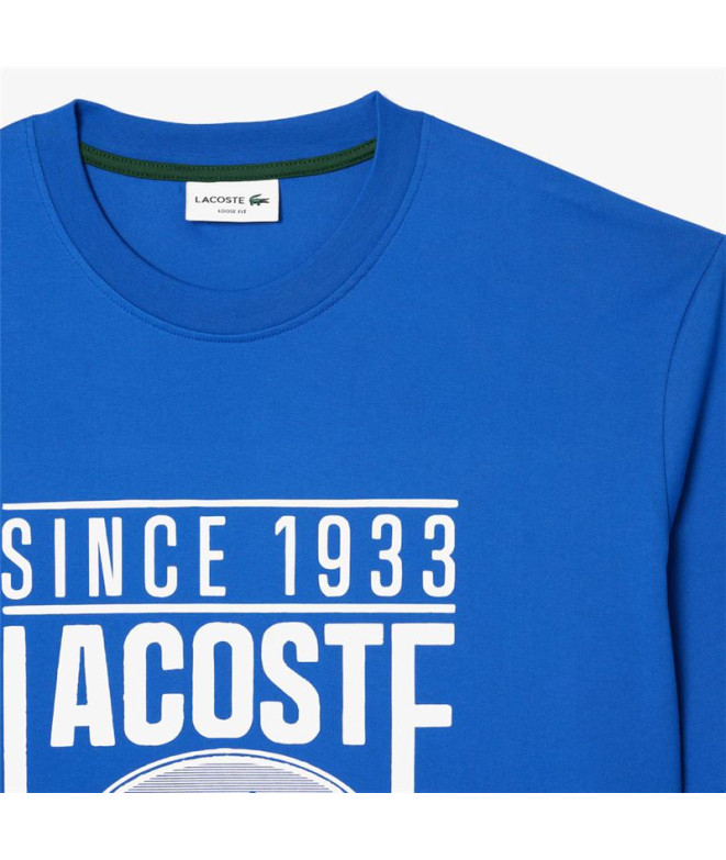 T-shirt Lacoste Cols Roules Homme Bleu
