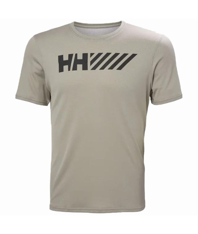 Camiseta de Fitness Helly Hansen Lifa Tech Graphic Hombre Marrón Grisaceo