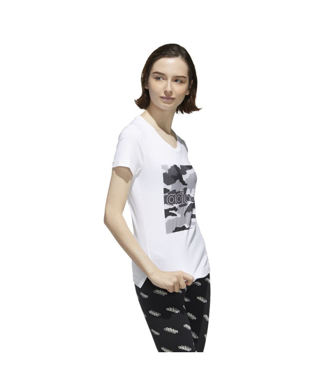 Camiseta adidas Boxed Camo Mujer Blanco