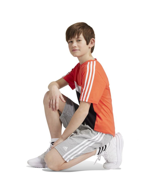 Calça adidas 3 Bandas Infantil Cinzento