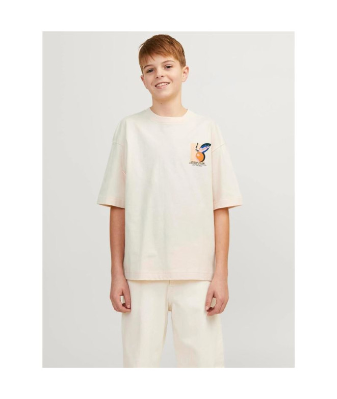 Camiseta Infantil Jack And Jones Tampa Back Branco