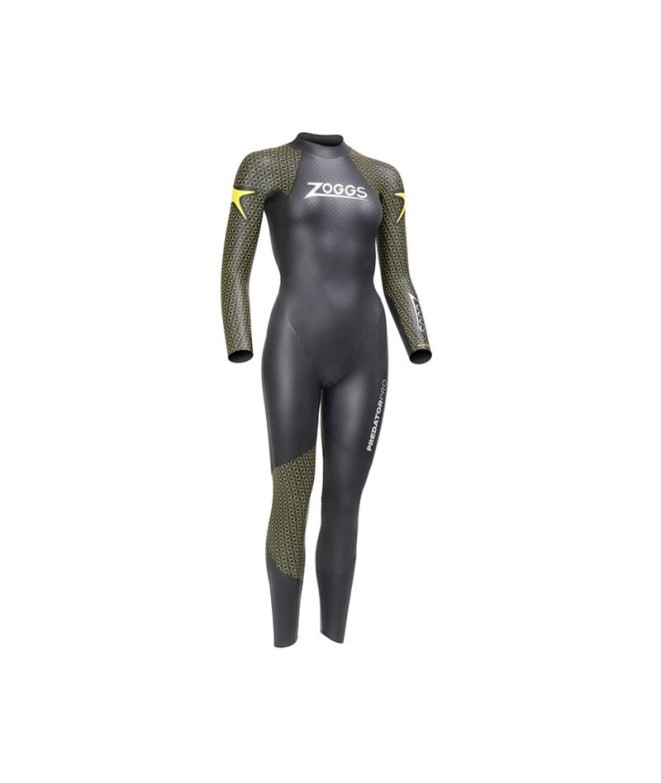 Neopreno de triatlón Zoggs Preadator Pro Fs Mujer Negro/Amarillo