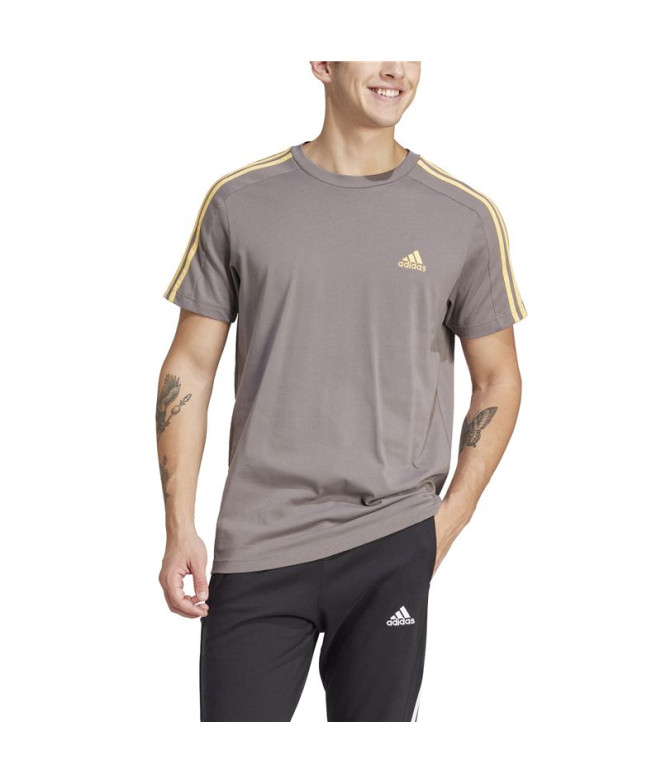 Camiseta adidas 3Bandas Hombre Carbón