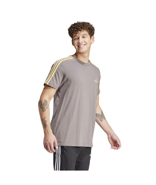 Camiseta adidas 3Bandas Hombre Carbón