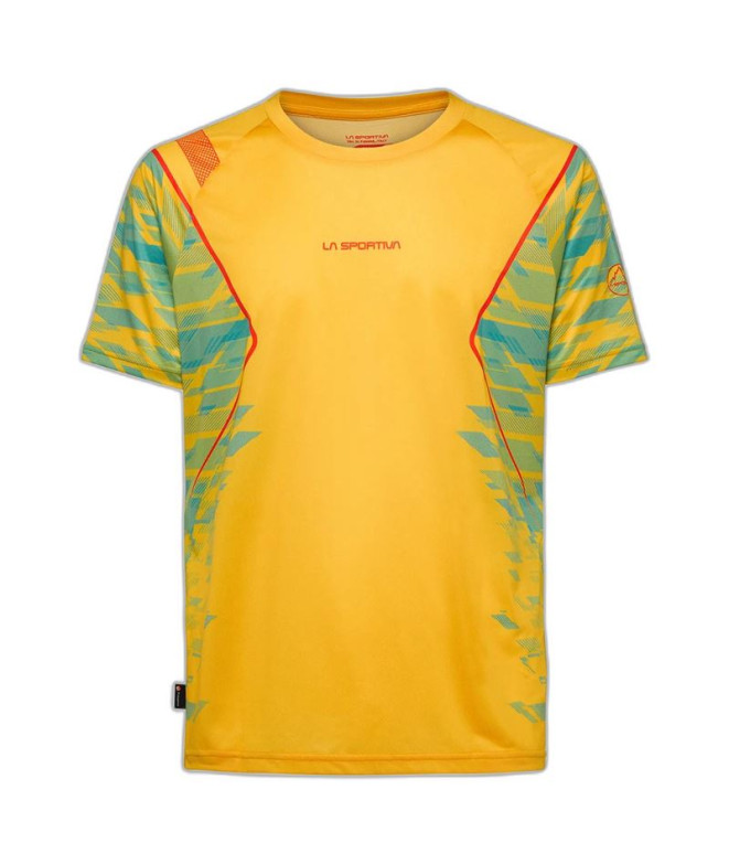 Camiseta de Trail La Sportiva Pacer Homem Amarelo/Azul