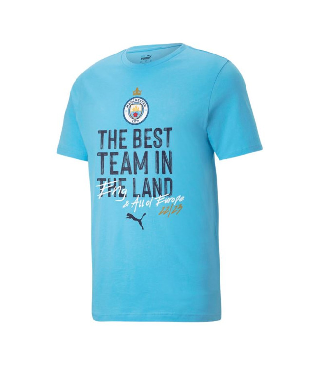 Camiseta por Futebol Puma Manchester City UCL Winners Azul Homem