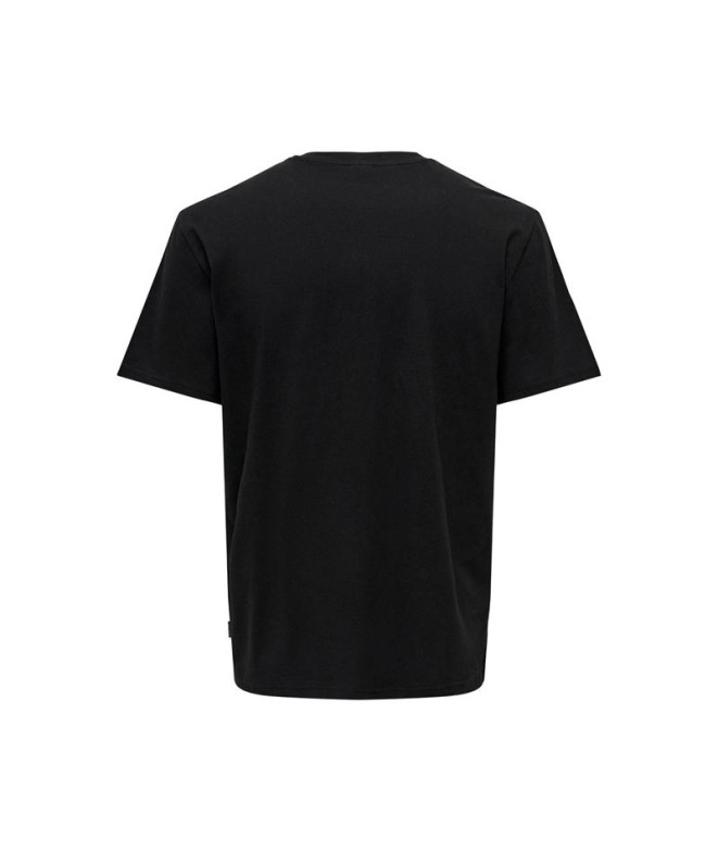 T-shirt Only & Sons Onskolton Reg Beach Noir Homme