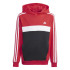 Moletom adidas camisola com capuz 3Bandas Tib Fleece Infantil Vermelho
