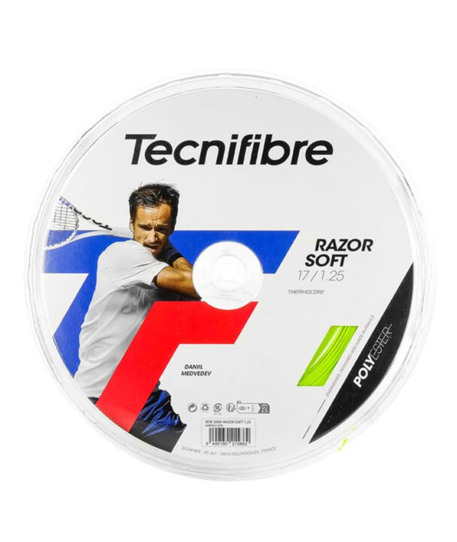 Cordas de ténis Tecnifibre BOB 200M Razor Soft 1,30 Ficheiro