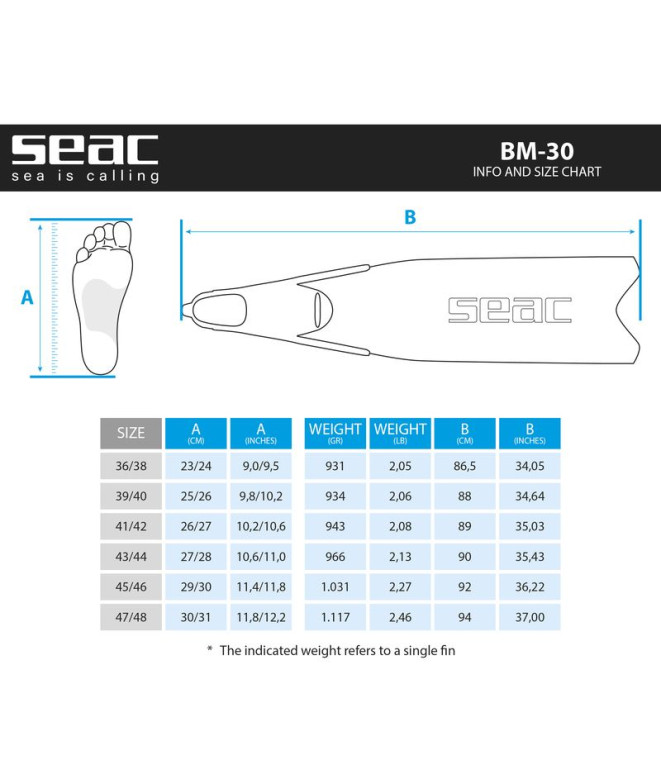 Palmes Seac BM-30 Noir