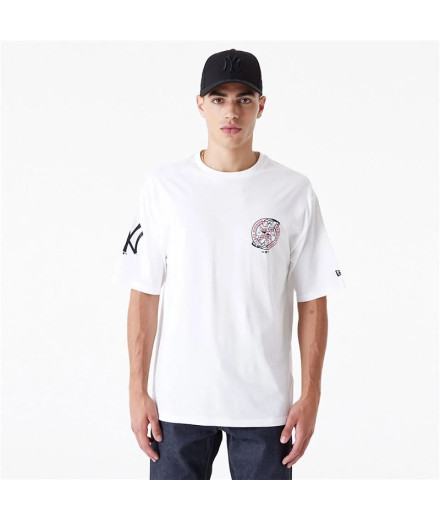 T-shirt New Era Baseball Graphique New York Yankees Blanc...