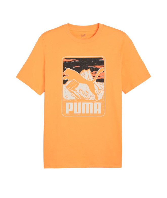 Camiseta Puma Graphics Mountain e Clementine Hombre Naranja