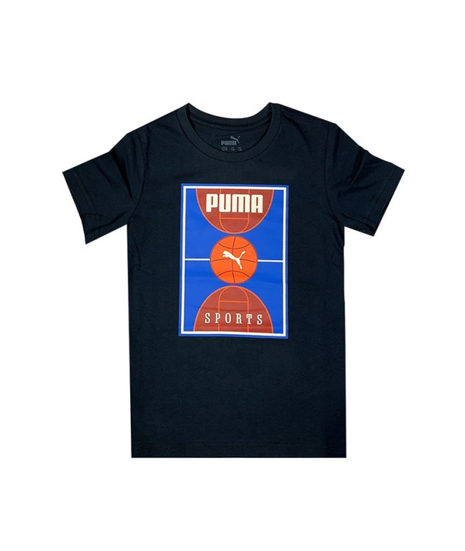 Camiseta Puma Bppo Basket Blank Ba Infantil Azul escuro