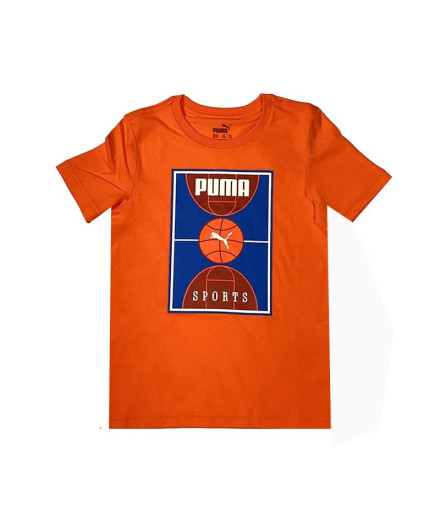 Camiseta Infantil Puma Bppo Basket Blank Ba Laranja
