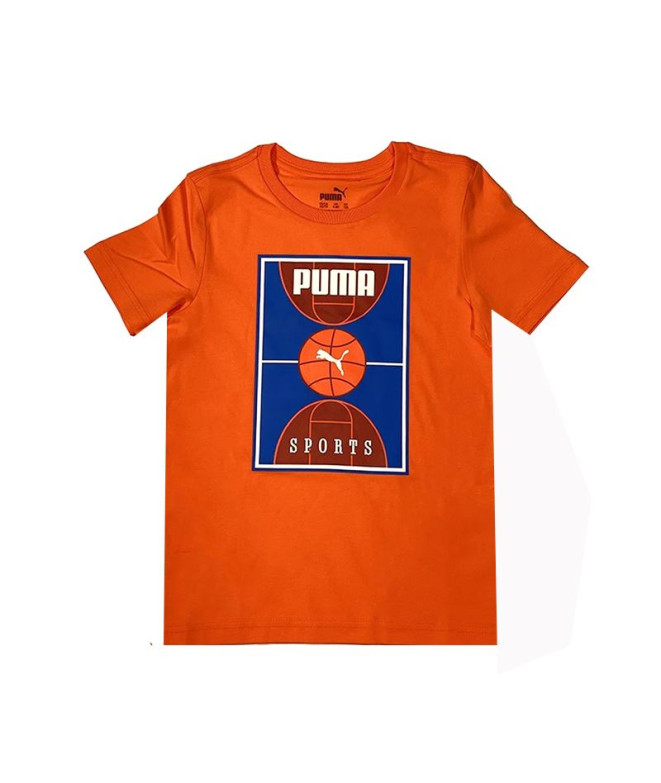 T-shirt Puma Bppo Basket Blank Ba Enfant Orange