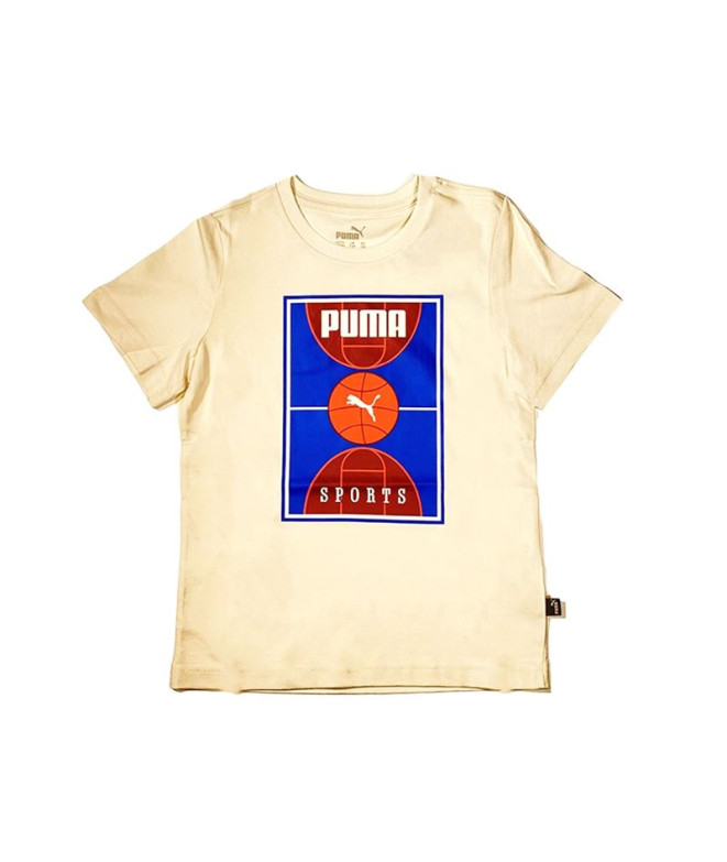 Camiseta Infantil Puma Bppo Basket Blank Ba Bege