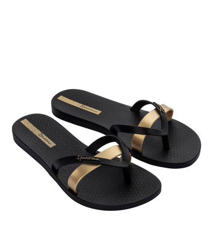 Chanclas Ipanema Kirei Mujer Negro/Oro