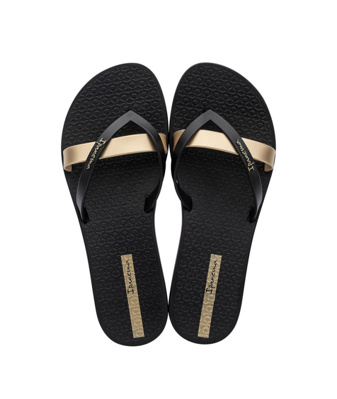 Chinelos Ipanema Kirei Mulher Preto/dourado