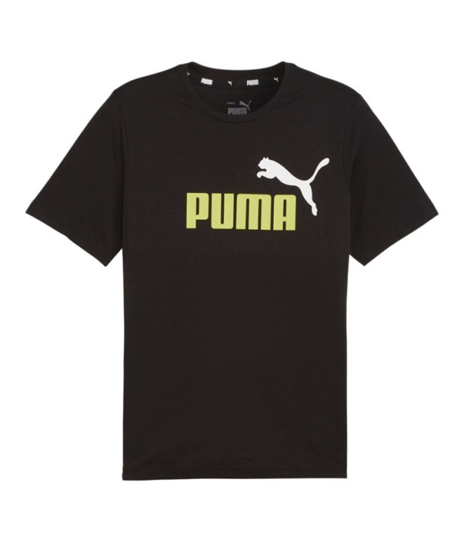 Camiseta Puma Essentials + 2 Col Negro amarilllo Hombre