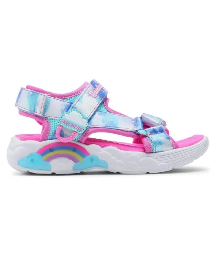 Sandales Skechers Rainbow Racer Fille Rose Bleu