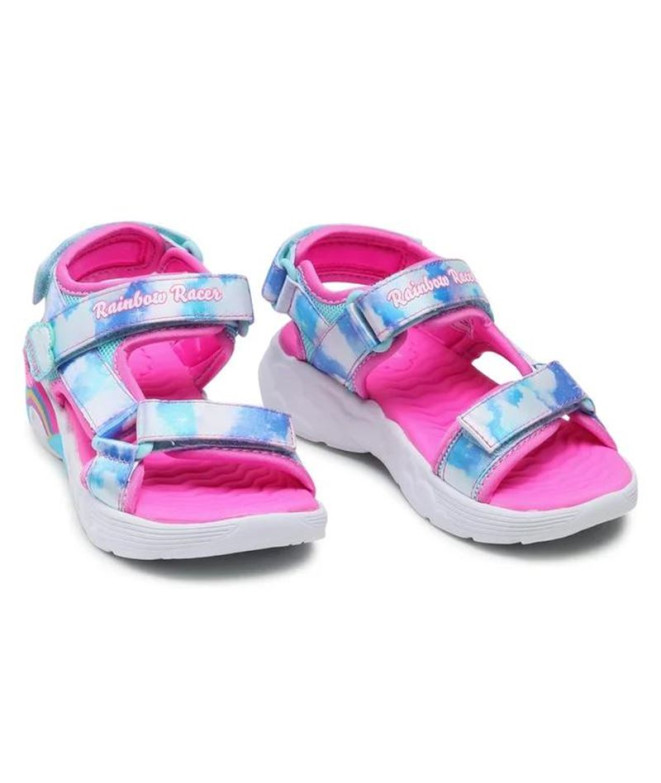 Sandálias Skechers Rainbow Racer Menina Rosa Azul