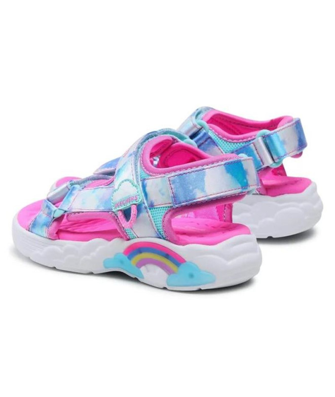 Sandales Skechers Rainbow Racer Fille Rose Bleu