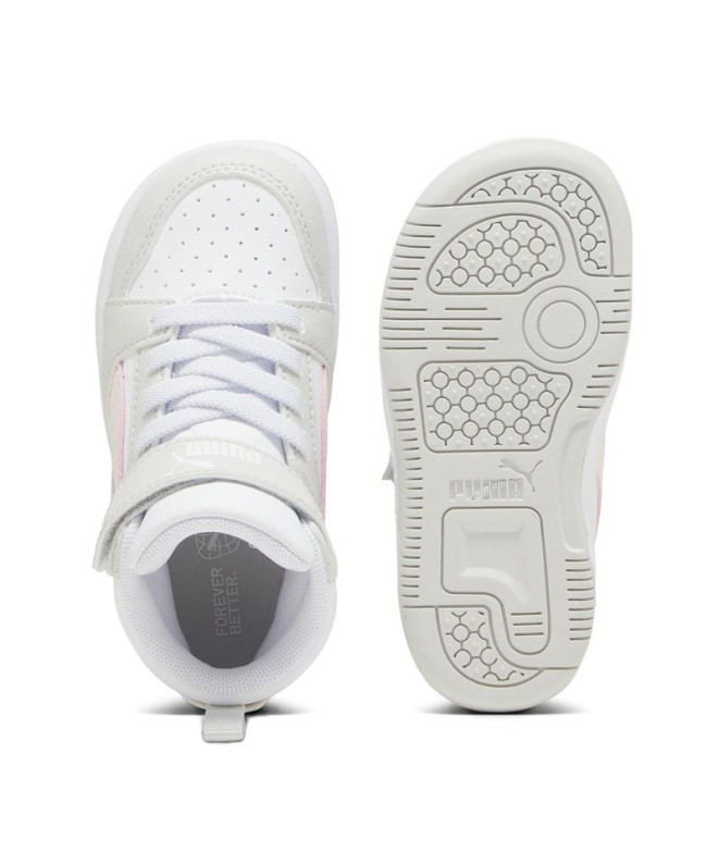 Sapatilhas da Puma Rebound V6 Mid Infantil Branca