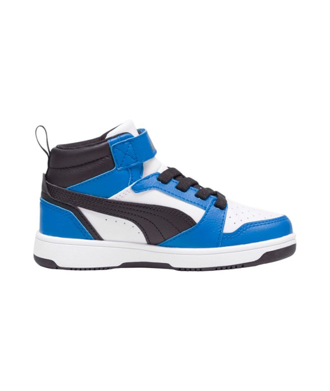 Zapatillas de Puma Rebound V6 Mid Infantil Blanco/Azul