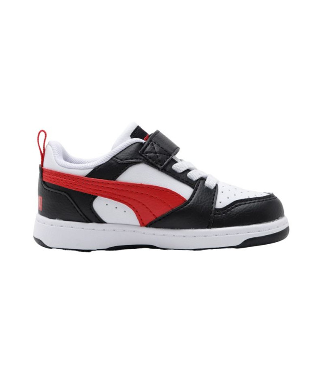 Chaussures Puma Rebound V6 White Black Enfant