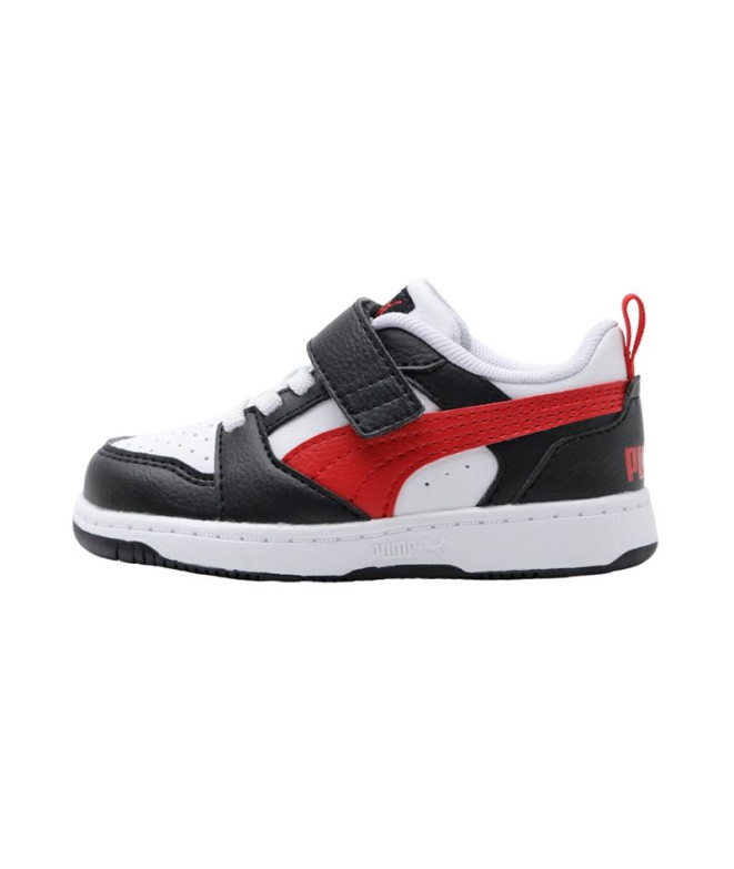 Zapatillas Puma Rebound V6 Blanco Negro Infantil