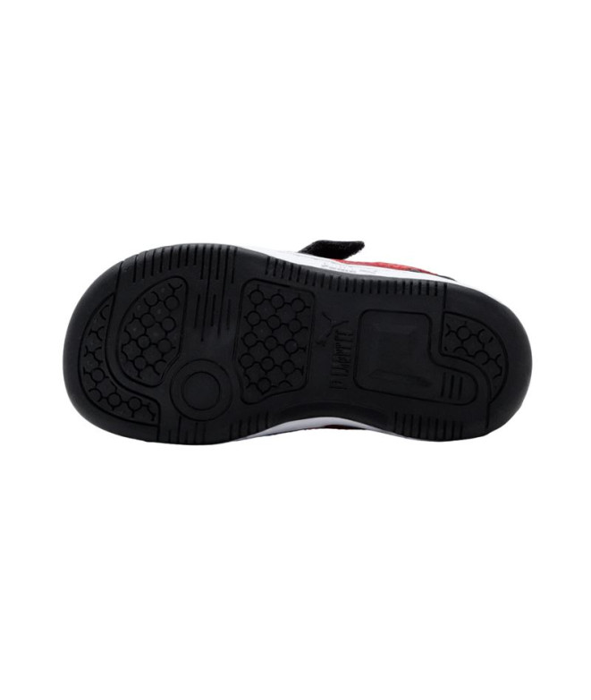 Zapatillas Puma Rebound V6 Blanco Negro Infantil