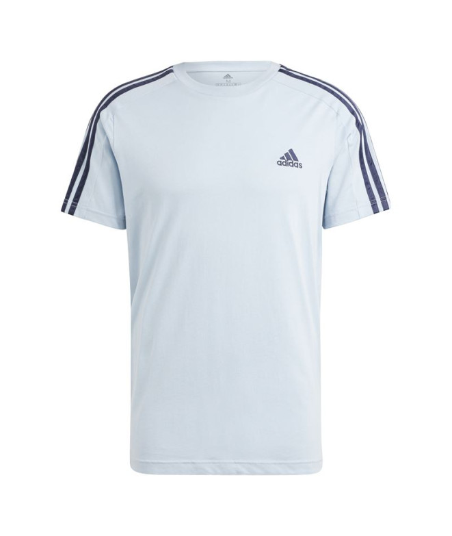 Camiseta adidas Essentials 3-Stripes Homem Azul