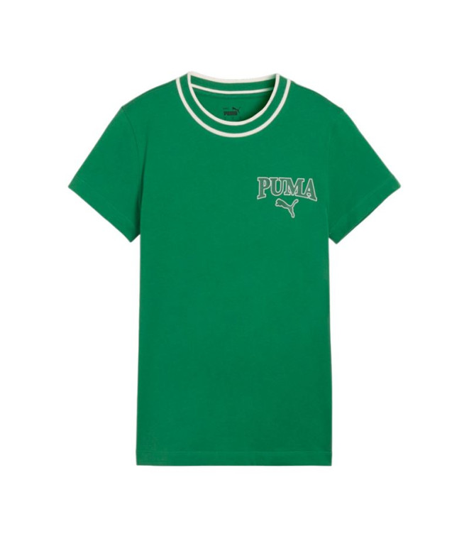 Camiseta Puma Squad Verde Mulher