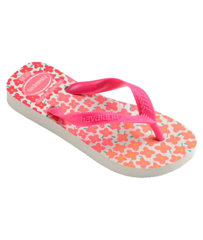 Tongs Havaianas Kids Flores Flux Enfant Blanc/Rose