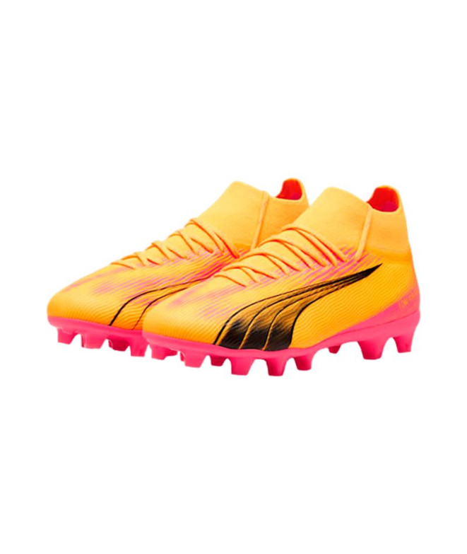 football PRO Bottes Puma ULTRA FG/AG Orange Enfant