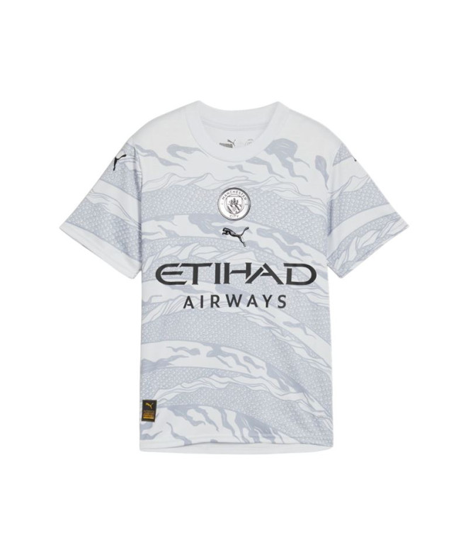 Camiseta por Futebol Puma Manchester City YOD Graphic Silver Infantil