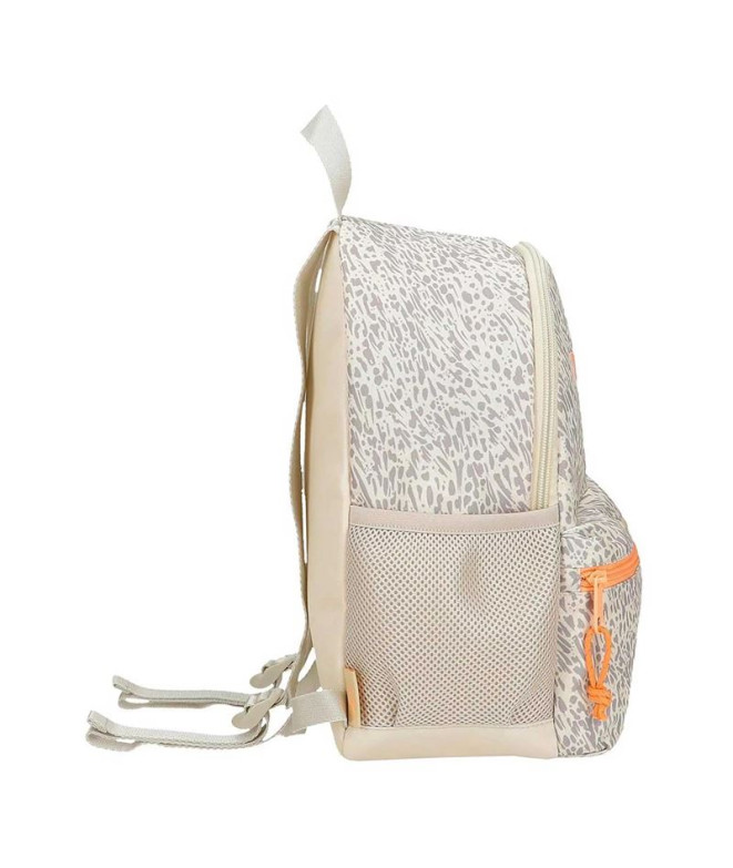 Mochila de paseo Reebok Leopard 32 cm beige