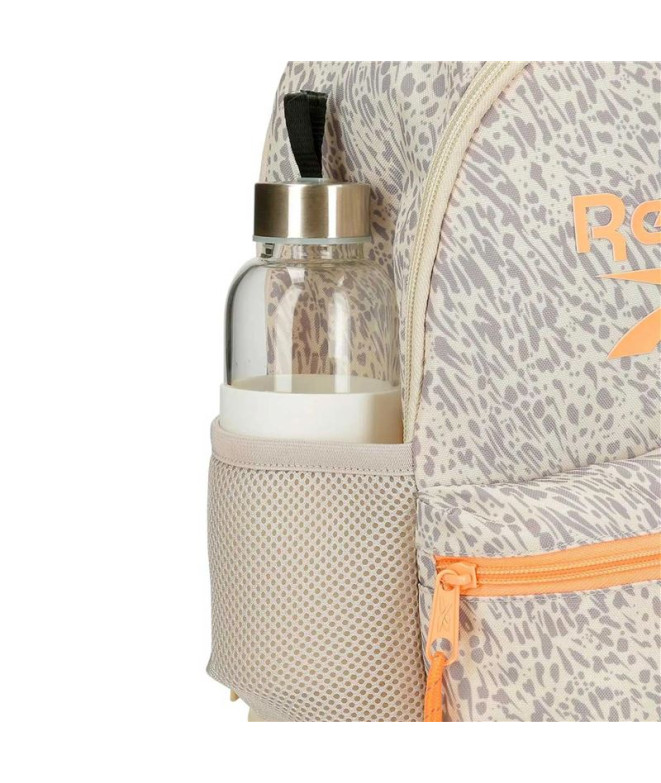 Mochila de paseo Reebok Leopard 32 cm beige