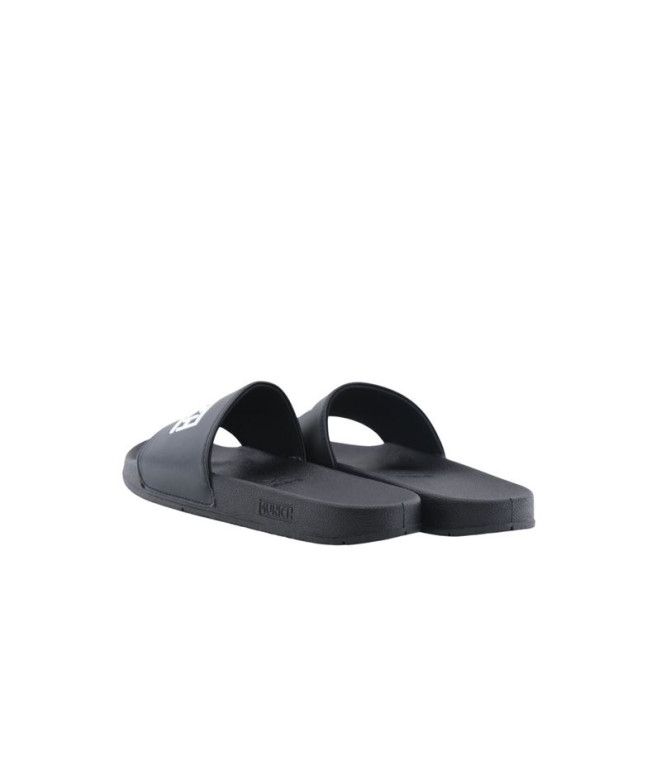 Tongs Munich Flat Slider 3D Logo Homme Noir