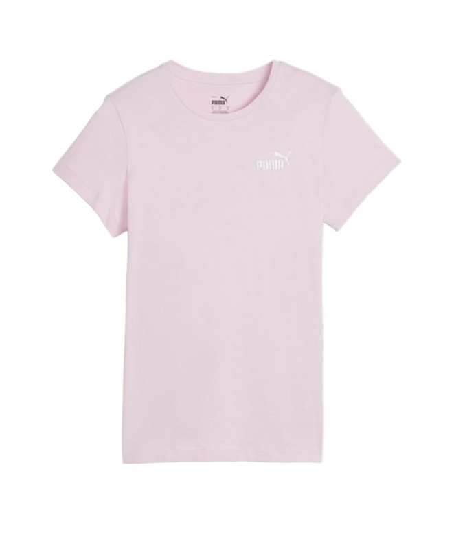 Camiseta Puma Essentials + Bordado Lilás Mulher