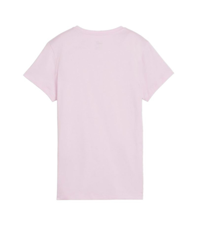 Camiseta Puma Essentials + Bordado Lilás Mulher