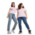 Camiseta Puma Essentials + Bordado Lilás Mulher